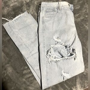 Distressed Straight Jeans